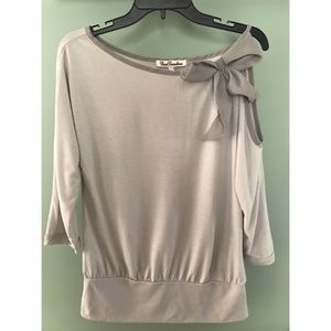 Light Gray Open Shoulder Blouse